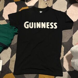 Guinness Black and White Textured Logo Tee